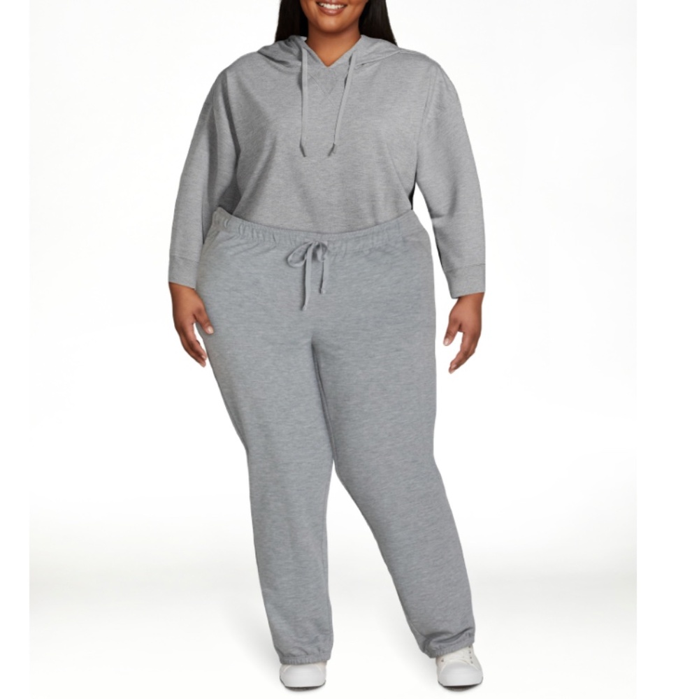 NEW PLUS SIZE Women' 2 piece sweatsuit set  HOODIE HOODY W PANTS Grey XXL 2X